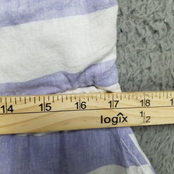 beachlunchlounge Dress Womens XL Purple White Striped Linen Blend Sleeveless - Picture 7 of 14